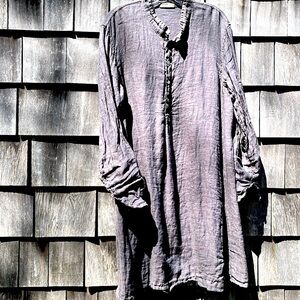 CP Shades Gray  Linen Dress Size L